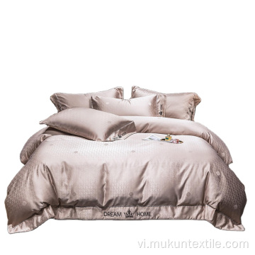 Bộ đồ giường thêu jacquard màu hồng chất lượng tuyệt vời giá thấp